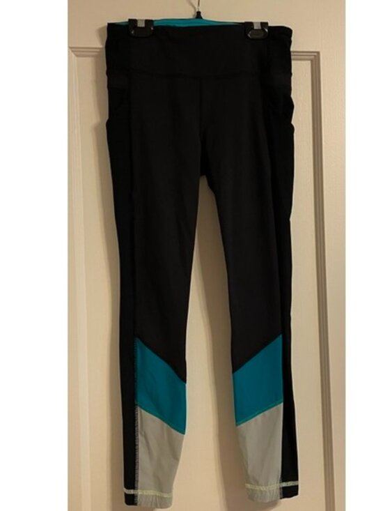 lululemon athletica Pants - LULULEMON Black & Turquoise Pants Small